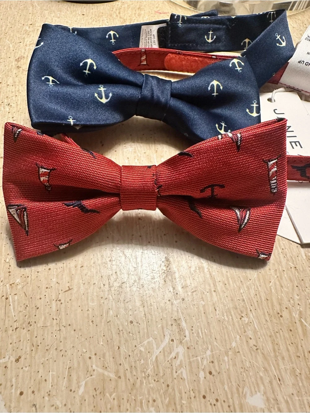 Kids Nautical Bow Tie Set - Navy and Red